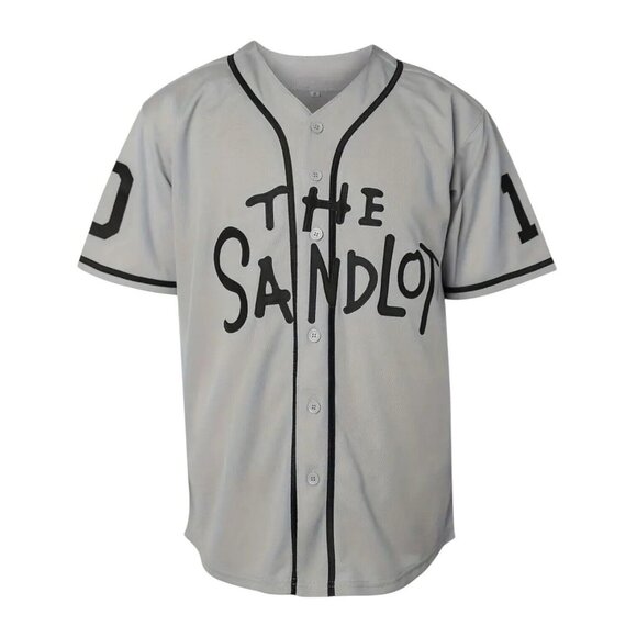 Sandlot Baseball Jersey Smalls #10 Stitched Gray Men's - Picture 1 of 9